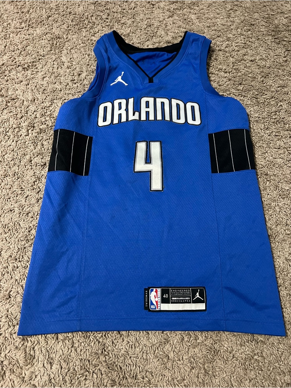 Jordan Orlando Royal Blue Basketball Jersey #4